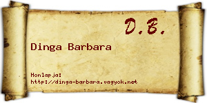 Dinga Barbara névjegykártya